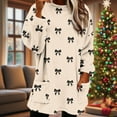 thumbnail image 3 of Hvot&aat Winter Warm Fleece Sweaters for Women Trendy Graphic Long Sleeve Crewneck Sweatshirt with Pockets, 3 of 7