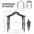 thumbnail image 2 of TOTAL Outdoor 8x5FT Hardtop Grill Gazebo, BBQ Canopy,Galvanized Steel Double Roof for Backyard,Gray, 2 of 9