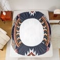 thumbnail image 5 of Homewish Hippie Aztec Female Twin Sheet Sets, Vintage Western Navy Triangle Twin Fitted Sheet, Bohemian Mandala Theme Flat Sheet, Ultra Soft Bedroom Decor, 3-Piece, 5 of 7