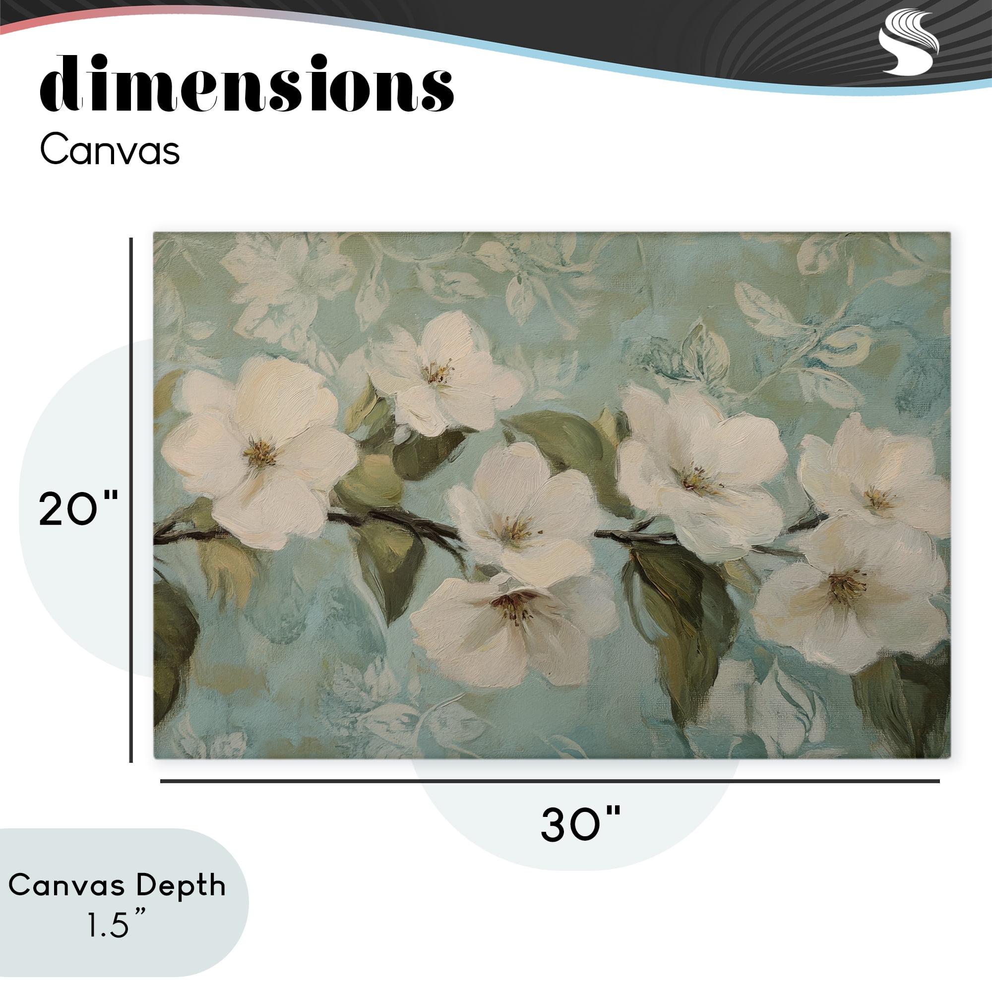 Stupell Industries Serene Flower Branch Blooms Canvas Wall Art, design by Petal Prints Design