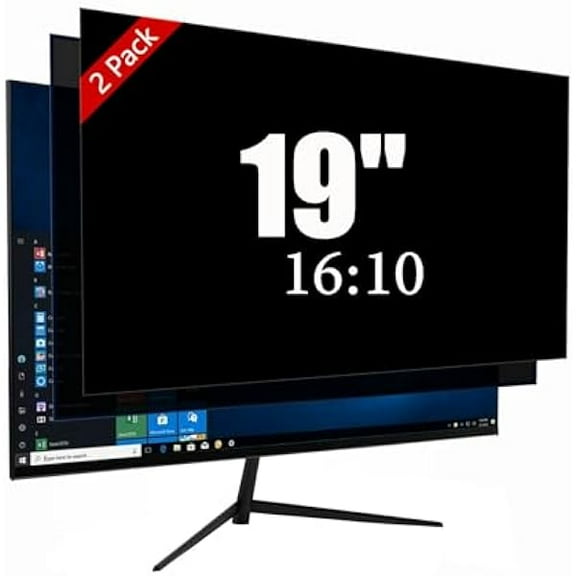 19 Inch Privacy Screen for Monitor with 16:10 Widescreen Monitor Blue Light Screen Protector - Anti-Glare - Anti-Scratch Protector Film for Data Confidentiality Privacy Shield [2 Pack]