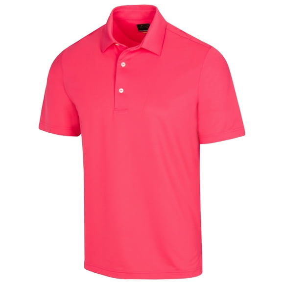 Greg Norman Polo de Golf pour Homme Freedom en Micro Piqué, Grand Coucher de Soleil Corail