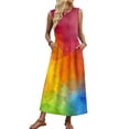 thumbnail image 6 of Women's Summer Maxi Dress 2026 Sleeveless Tie Dye Casual Loose Long Beach Sundress Travel Vacation Outfits, 6 of 7