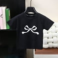 thumbnail image 6 of KyCheLot Crewneck Tshirt for Girls Cute Cotton Breathable Bow Print Loose Short Sleeve T Shirts 2-13 Years, 6 of 6