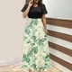 thumbnail image 1 of Puntoco Vestido De Mujer De Manga Corta Con Estampado Floral Estilo Resort Falda Larga De Manga Corta Y Cuello Redondo Negro Xxl,Regalos Para Mujer Joven, 1 of 4