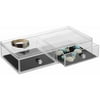 iDesign Clarity Fashion Jewelry Organizer for Rings, Earrings, Bracelets, Necklaces, 2-Drawer Wide, Clear/Black
