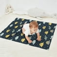 thumbnail image 2 of DarkBlue Cartoon Dinosaurs Yellow Triangles Pattern Blanket,Comfortable Soft Flannel Throw Blanket,All Season,Warm Lightweight Blankets for Sofa Bed Couch Living Room Chair,30"x40", 2 of 4