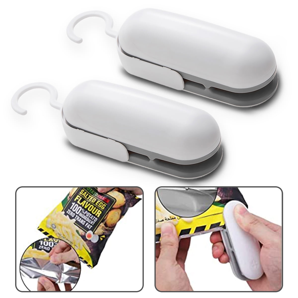 para Comida y Merienda Bolsa de Almacenamiento Yuning Mini Bag Sealer 2 in 1 Small Mini Portable Heat Sealer Mini Selladora de Bolsas de Plastico 2 Piezas