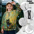 thumbnail image 7 of Xoenoiee Cat Butterfly Flower Print Half Zip Sweatshirt for Girls Long Sleeve Pullover Tops Kids Stand Collar Lightweight Fleece Winter Clothes, Size 9-10 Years, 7 of 7