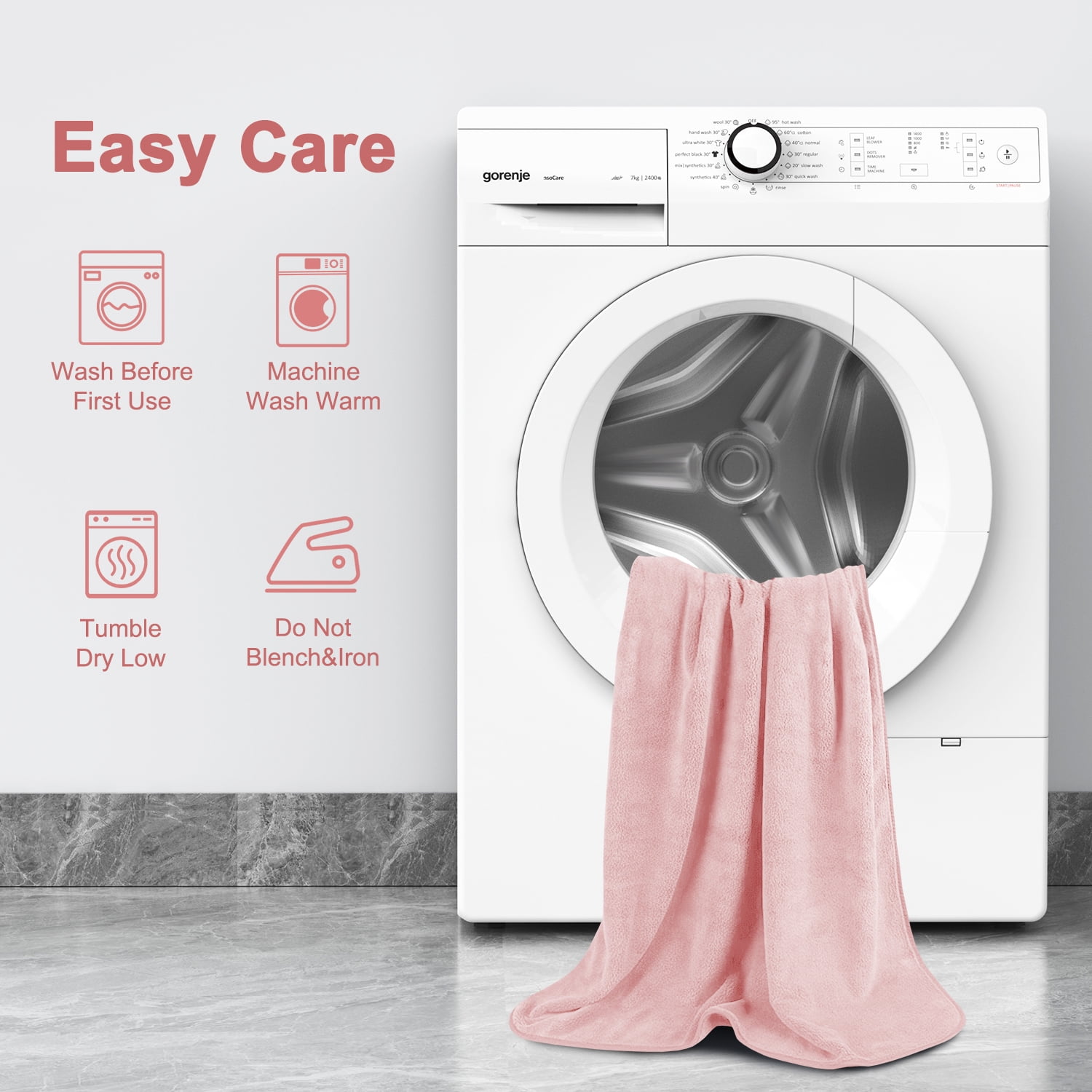 Bath Towels Set 4, Larger & Light Bath Towels 28 x 55 Inches, 100% Microfiber Super Soft and Highly Absorbent, Bath Sheets Quicker to Dry, Perfect Bathroom Towels for Daily Use, Pink
