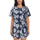 thumbnail image 1 of Fotbe White Leaves Conjunto de Pijama Estampado para Mujer, 2 Piezas, Ropa de Dormir con Camiseta de Manga Corta y Shorts Suaves-Medium, 1 of 6
