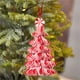 thumbnail image 5 of xihome Árboles de Navidad de caramelo de polmero con acabado brillante para decoracin navideña: diseño de remolino de menta roja y blanca para repisa y mesa., 5 of 6