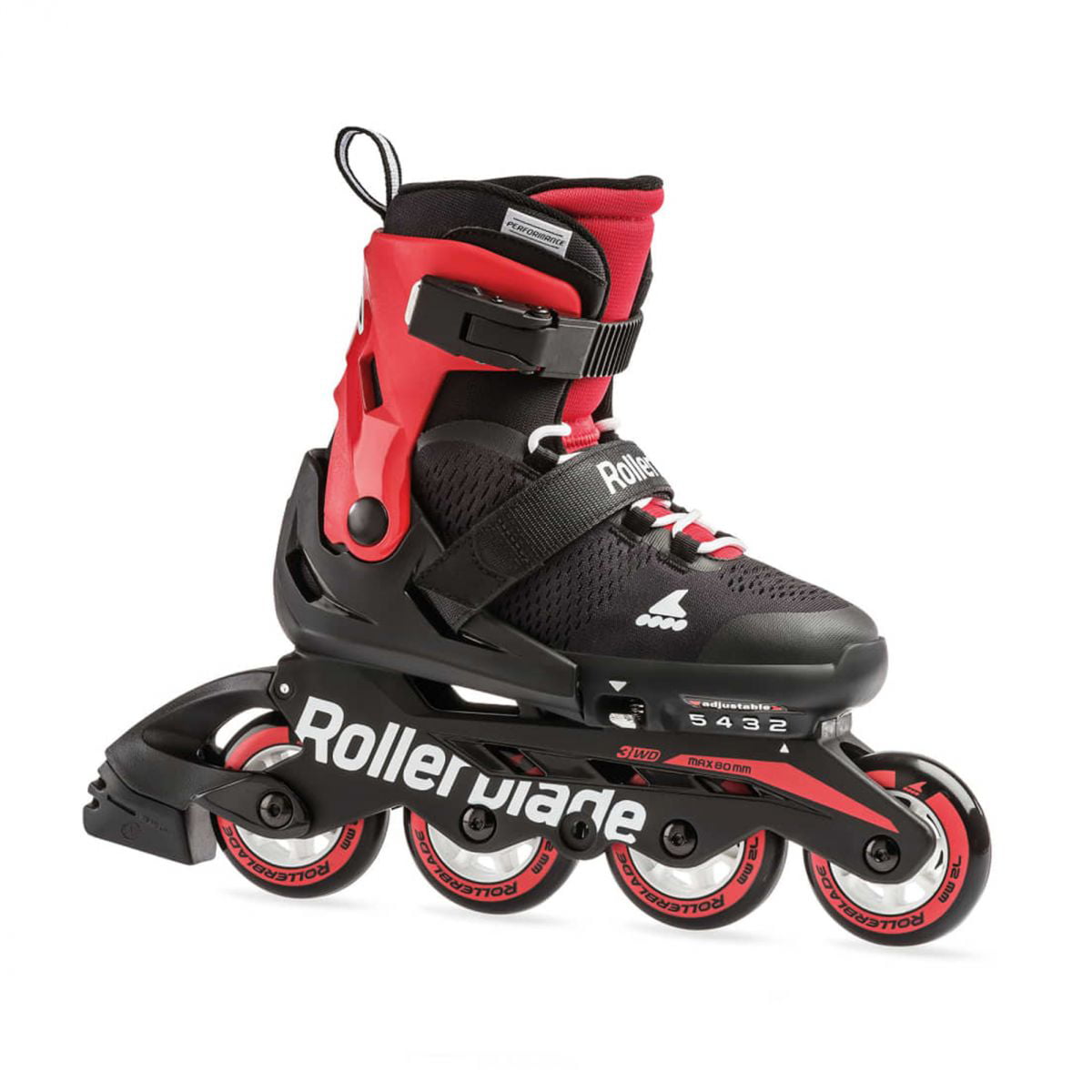 Rollerblade USA Microblade Unisex Adjustable Fitness Inline Skate, Large, Red