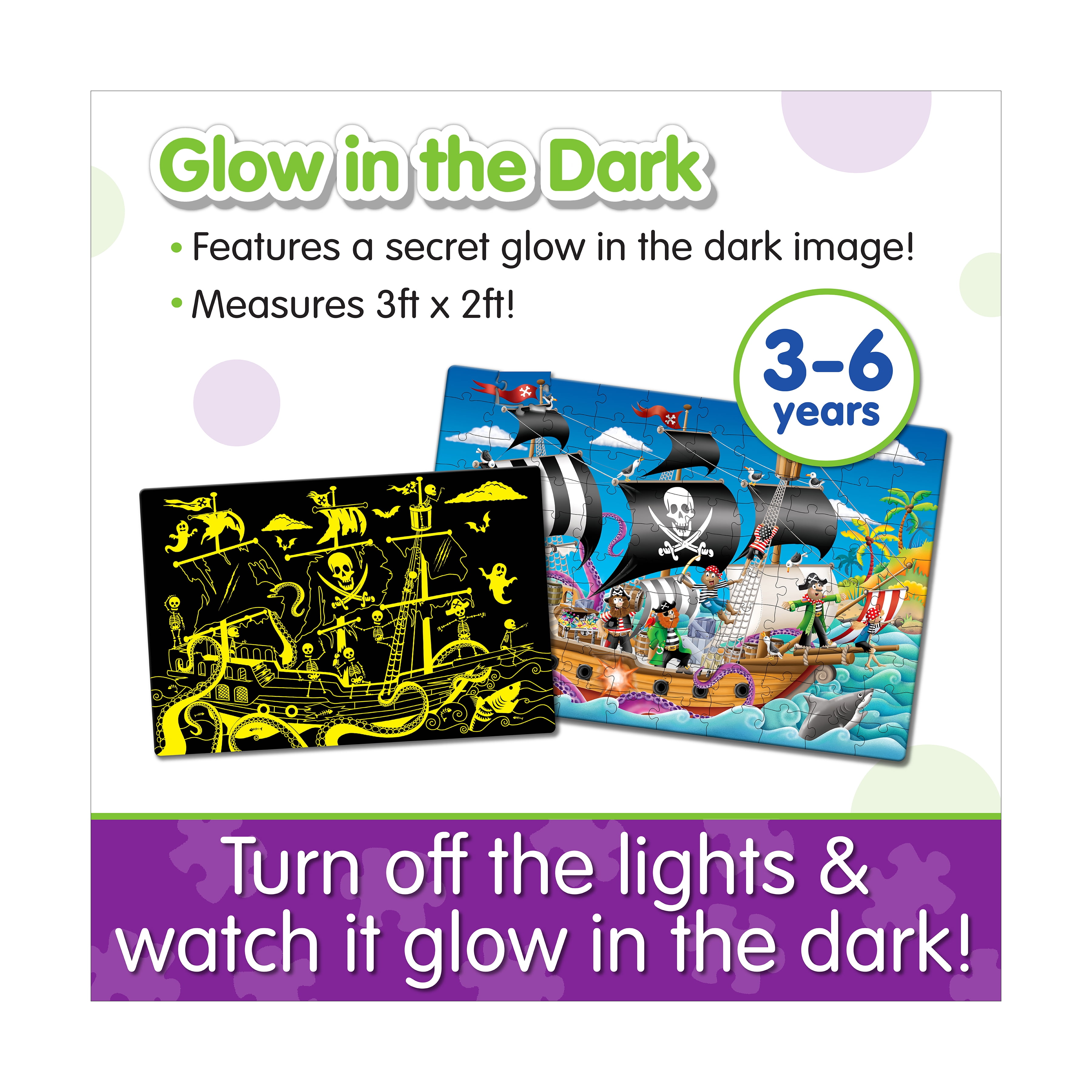 The Learning Journey Puzzle Doubles! - Glow in the Dark Pirate Ship: 100 Pcs