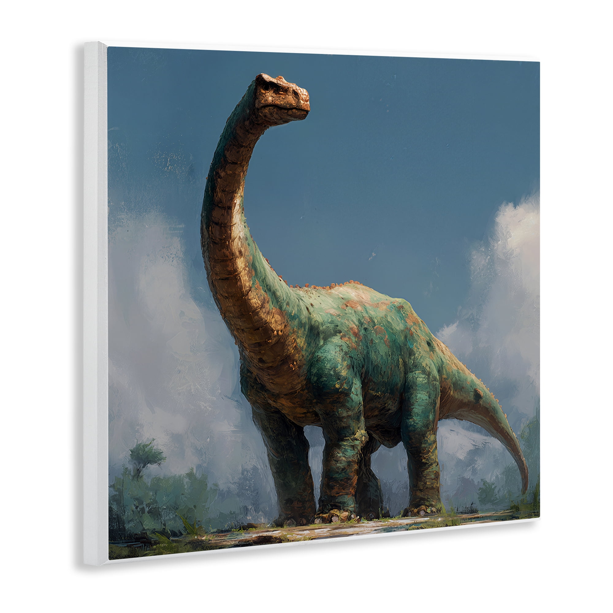 Stupell Industries Colossal Brontosaurus in Meadow Wall Plaque Art, design by Wumples