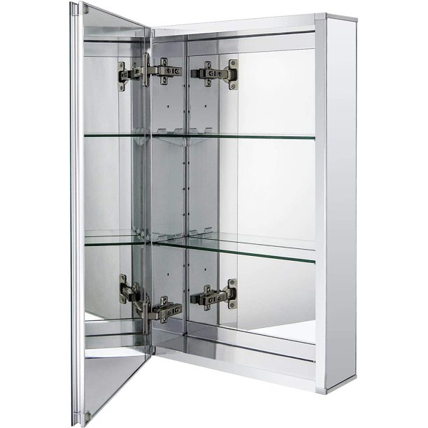 Aluminum Bathroom Medicine with Framless Double Sided Mirror