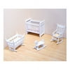 Melissa & Doug Classic Wooden Dollhouse Nursery Furniture (4 pcs) - Crib, Bassinette, Rocker, Rocking Horse