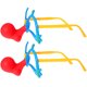 thumbnail image 5 of 2pcs Lentes divertidos para fiestas Gafas creativas de payaso Nariz roja Diseño de marco azul Gafas Accesorio para disfraces Novedad Accesorios para fotos Gafas Favores de fiesta, 5 of 5