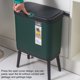 thumbnail image 4 of Advancent Bote de basura de plástico eficiente y duradero para cocina - Cubo de basura de dormitorio delgado fácil de liviano Suministros de limpieza para el hogar Oro blanco (15L33.2*19.6*48.5cm, 4 of 6
