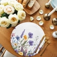 thumbnail image 2 of Round Placemats Daisy Lavender Floral 15 inch Set of 2 Table Mats for Dining Table Flower Plant Heat Resistant Non-Slip Kitchen & Home Decorative Place Mat Set, 2 of 8