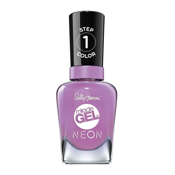 Sally Hansen Miracle Gel Nail Polish, Violet Voltage Neon, 0.5 fl oz, No UV Lamp Needed