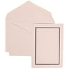 JAM Paper® Wedding Invitation Set, Large, 5 1/2" x 7 3/4"- Bold Border Set, Navy Blue Card with White Envelope, 100/pack