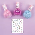 thumbnail image 2 of Three Cheers For Girls: Butterfly Nail Polish Trio - 3 Bottles W/ Butterfly Nail Stickers, Tweens & Girls, Non-Toxic Long-Lasting Polish, Soothing Shades, Pinks & Blue, Kids Ages 8+, 2 of 7