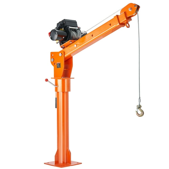 VEVOR Electric Pickup Truck Crane, 2200 lbs, Folding Truck-Mounted Bed Crane with Electric Winch 6000 lbs, Steel Pickup Truck Jib Crane Hoist 360° Swivel for Lifting Goods in Construction, Factory