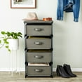 thumbnail image 5 of Juvale 4-Tier Dresser for Bedroom - 16.5 in x 13 in x 33 in, Light Gray Fabric, 4 Drawers - Narrow Closet Storage Drawers & Organizer - Steel Frame & Easy Assembly, 5 of 11