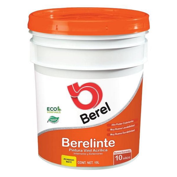 pintura berel berelinte vinil acrílica interior/exterior 19l base deep mate
