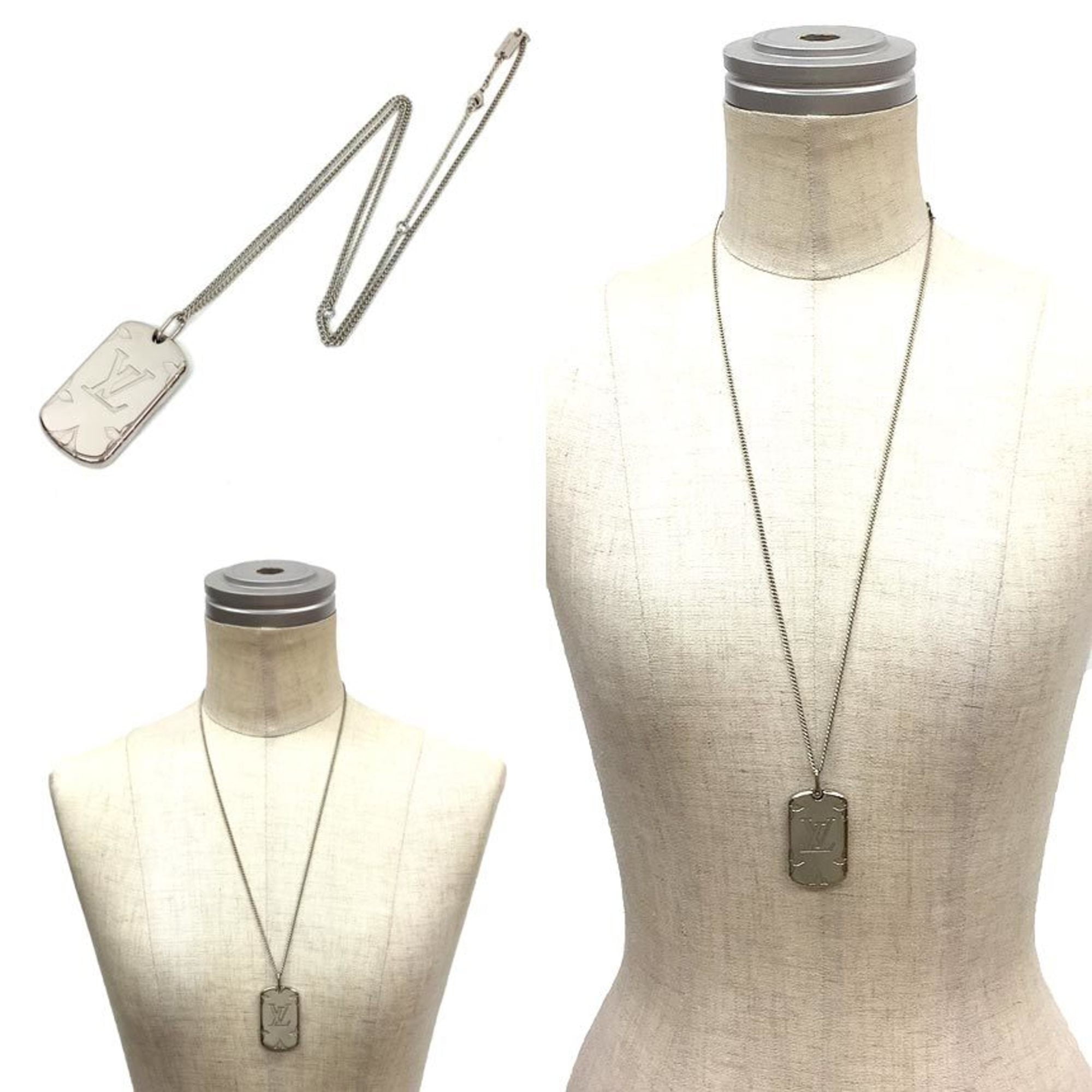 Louis Vuitton Collier LV Aloha Case Necklace M63645 Pendant Men's Silv