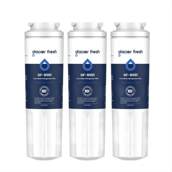 GLACIER FRESH UKF8001 Compatible with Whirlpool Refrigerator Water Filter 4, EDR4RXD1, EveryDrop Filter 4, 4396395, Maytag UKF8001, UKF8001AXX, WHR4RXD1, KAD4RXD1, 46-9006, Puriclean II, Pack of 3
