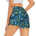 thumbnail image 3 of Goofa Modern Excavator Printed Women 2 in 1 Running Shorts,Quick Dry Athletic Workout Shorts,High Waisted Athletic Shorts with Liner Pockets-Medium, 3 of 9
