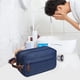 thumbnail image 2 of Neceser de viaje para hombre, impermeable, organizador de artículos de tocador de viaje con asa, neceser para hombre, neceser de afeitado de gran capacidad (azul marino), 2 of 5
