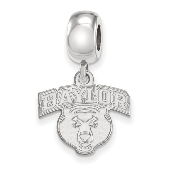 Sterling Silver Baylor University Small Bear Dangle Bead Charm