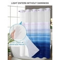 thumbnail image 4 of No Hook Cloth Fabric Shower Curtain with Snap in Liner, Blue Pink Ombre Waterproof Shower Curtains Set with See Through Top Window, Gradient Abstract Stripes Texture Bath Curtains Shower 36"x72", 4 of 6