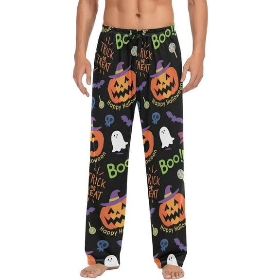 GZHJMY Funny Halloween Pumpkin Pajama Pants, Mens Lounge Pants Super Soft Men Pajama Bottoms, Christmas New Year Birthday Father's Day Gifts, X-Large