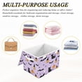thumbnail image 6 of Yayeee Collapsible Cube Storage Bin with Lid Fabric Closet Decorative Basket with Handles, Light Purple Halloween Black Cat, 6 of 7