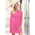 thumbnail image 3 of ZANKLEY Fall Dresses for Women 2025 Long Sleeve Crew Neck Sweater Dress, 3 of 11