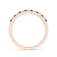 thumbnail image 2 of ANGARA Natural Blue Sapphire and Diamond Semi Eternity Wedding Ring in 14K Rose Gold for Women (Size-1.5mm) | September Birthstone, Anniversary, Jewelry Gift for Women | Natural Blue Sapphire Ring, 2 of 11