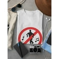 thumbnail image 3 of No Dancing Sign Women White T-Shirt, Female XX-Large, 3 of 4