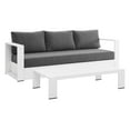 thumbnail image 2 of Modway Tahoe Outdoor Patio Powder-Coated Aluminum 2-Piece Set in White Charcoal, 2 of 10