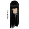 thumbnail image 3 of Perruque Féminine Air Bangs Cheveux Longs Lisses Rose Filet Soie Perruque Couvre-Chef, 3 of 6