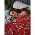thumbnail image 4 of King Flat Sheet Only Red Paisley Pattern Soft Microfiber Cooling Bedding Sheets White Seamless Floral Art Flat Bed Sheet for Hotel,Home Decor, 4 of 9