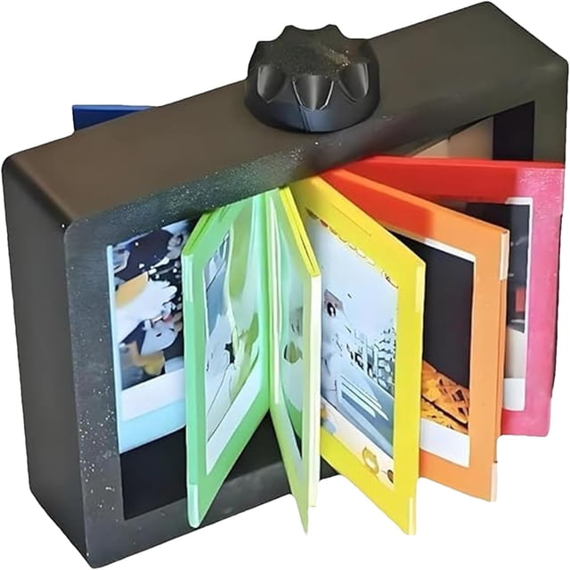 12 Page Rotating Photo Frame, Flipping Picture Frame, Small Photo Album Bedside Table Decorations, Gift For Women Men Family Couples
