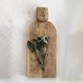thumbnail image 2 of Creative Co-Op Medium Hand-Carved Mango Wood Cheese Slicer and Cutting Board with Face Handle Design and Combed Finish, Natural, 2 of 5