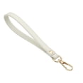 thumbnail image 1 of Llavero de cuero PU Uxcell, soporte de llaves con cierre de anillo dorado metálico anti pérdida para billetera o bolso, Blanco, 1 of 6