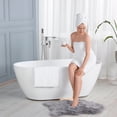 thumbnail image 4 of Wowow Brass Waterfall Single-Handle Floor Mount Freestanding Bathtub Faucet with Hand Shower and Supply Line in Brushed Nickel, 4 of 8