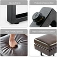 thumbnail image 5 of OmySalon Waiting Room Bench Seating, Salon Reception Chairs 3 Seats Upholstered, 59.5''Heavy Duty Guest Lobby Chairs, Faux Leather Settee, Office Beauty Barbershop Furniture, 5 of 8