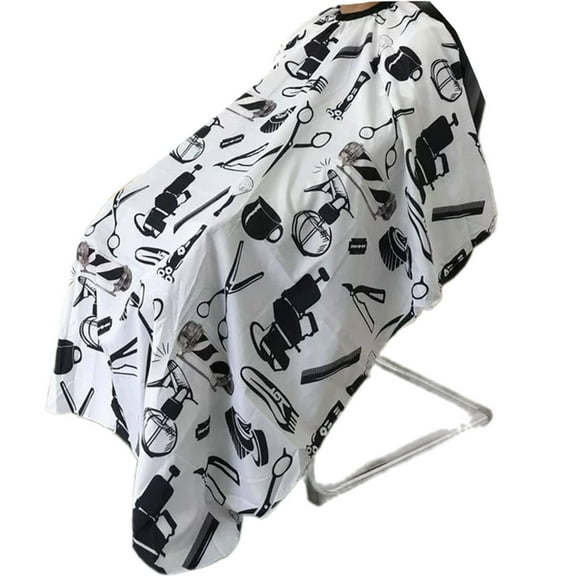 AUQ Barber Cape Fashionable Print Design Maquinas Para Cortar Cabello Profesional Waterproof and Easy to Clean Barber Capes Black&White